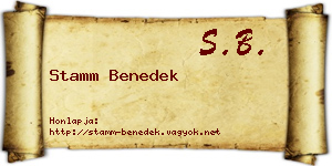Stamm Benedek névjegykártya