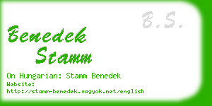 benedek stamm business card